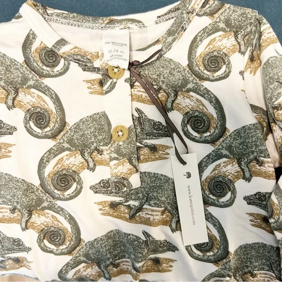 Kate Quinn The Woods Lizard Print Toddler Long Sleeve NWT - Picture 7 of 7
